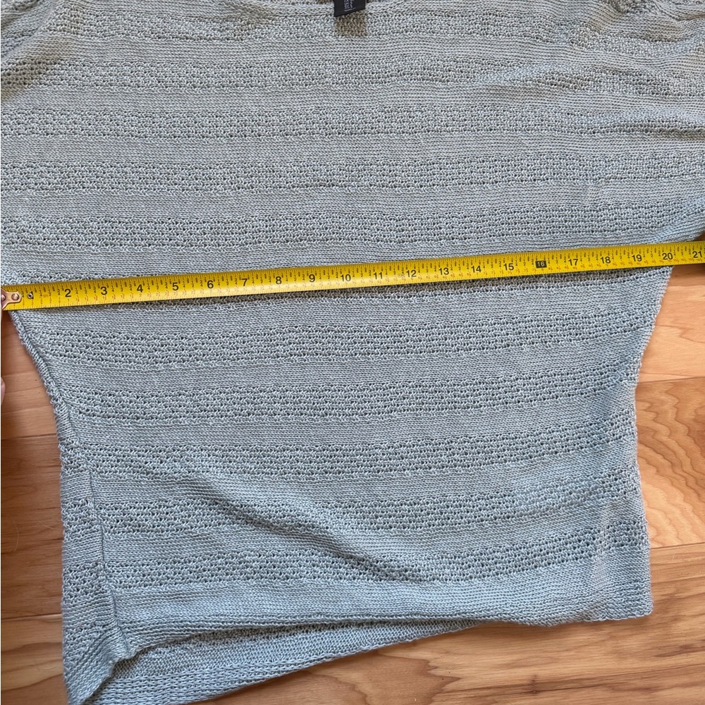 Tahari 100% Linen Knit Sweater Sage Lightweight Dolman Sleeve Crew Sweater Small - Picture 4 of 7
